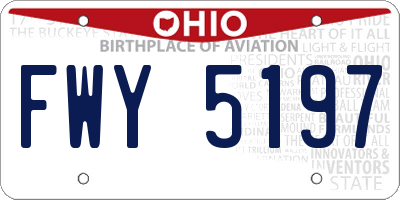 OH license plate FWY5197
