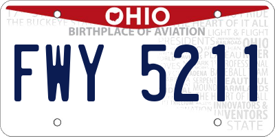 OH license plate FWY5211