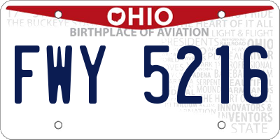 OH license plate FWY5216
