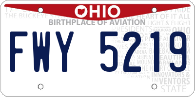 OH license plate FWY5219