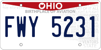 OH license plate FWY5231