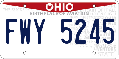 OH license plate FWY5245