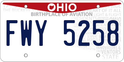 OH license plate FWY5258