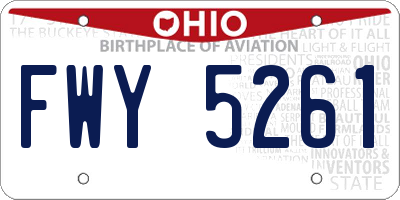 OH license plate FWY5261
