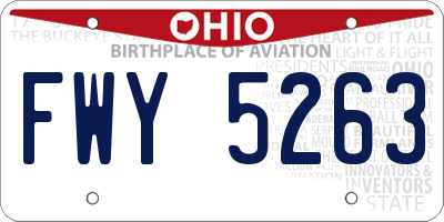 OH license plate FWY5263