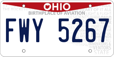 OH license plate FWY5267