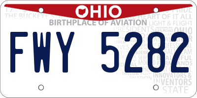 OH license plate FWY5282