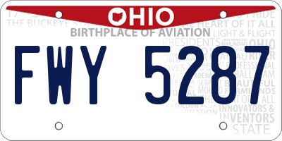 OH license plate FWY5287