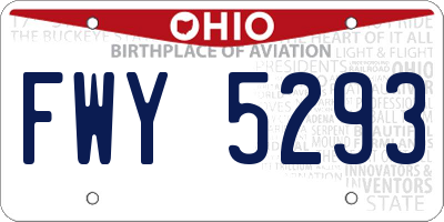 OH license plate FWY5293