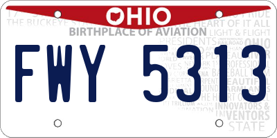 OH license plate FWY5313