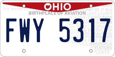 OH license plate FWY5317