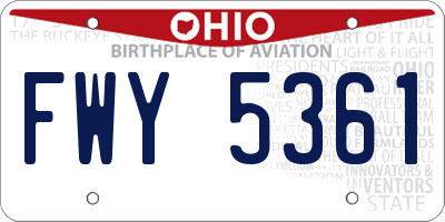OH license plate FWY5361