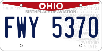OH license plate FWY5370