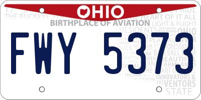 OH license plate FWY5373