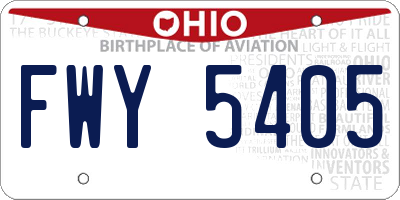 OH license plate FWY5405