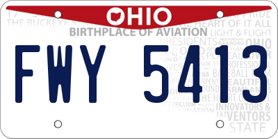 OH license plate FWY5413