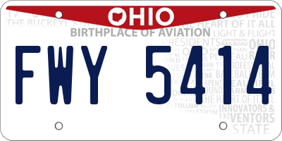 OH license plate FWY5414