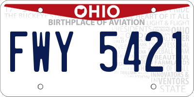 OH license plate FWY5421