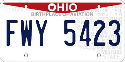 OH license plate FWY5423