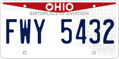 OH license plate FWY5432