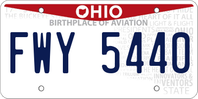 OH license plate FWY5440