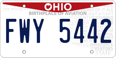 OH license plate FWY5442