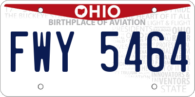OH license plate FWY5464