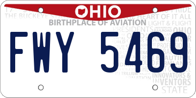 OH license plate FWY5469
