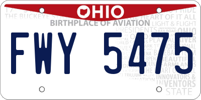 OH license plate FWY5475