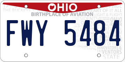 OH license plate FWY5484