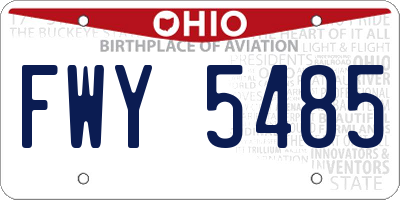 OH license plate FWY5485