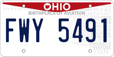 OH license plate FWY5491