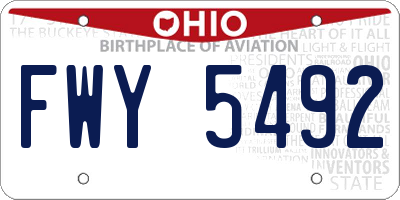 OH license plate FWY5492