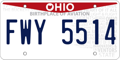 OH license plate FWY5514