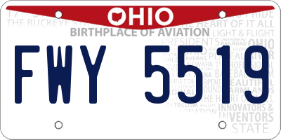 OH license plate FWY5519