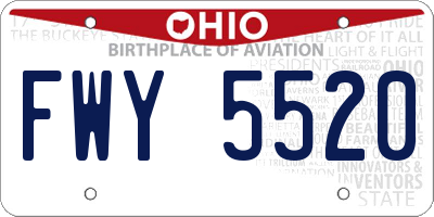 OH license plate FWY5520
