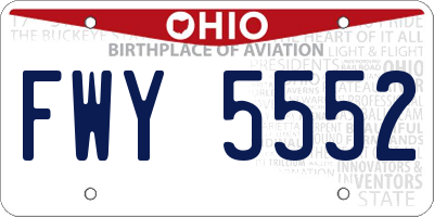 OH license plate FWY5552