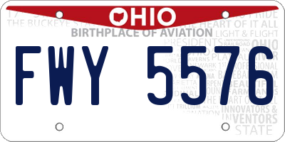 OH license plate FWY5576