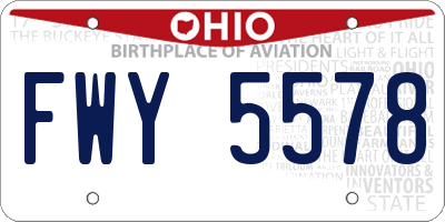 OH license plate FWY5578