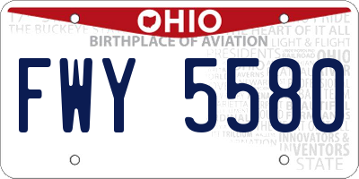 OH license plate FWY5580