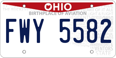 OH license plate FWY5582