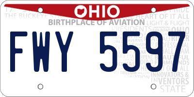 OH license plate FWY5597