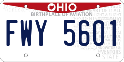 OH license plate FWY5601