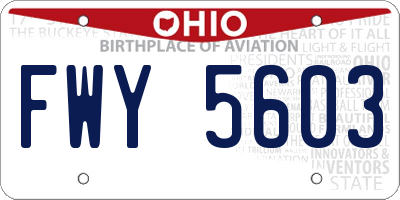 OH license plate FWY5603