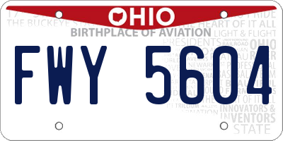 OH license plate FWY5604