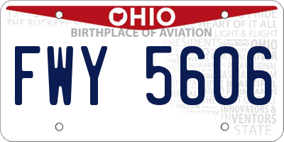 OH license plate FWY5606