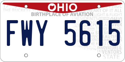 OH license plate FWY5615
