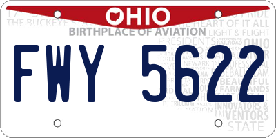 OH license plate FWY5622