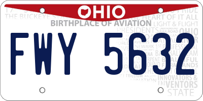 OH license plate FWY5632