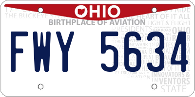 OH license plate FWY5634